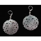 Silver Toned Sea Sponge Earrings