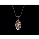 Women's Wood and Sterling Silver Shield Pendant